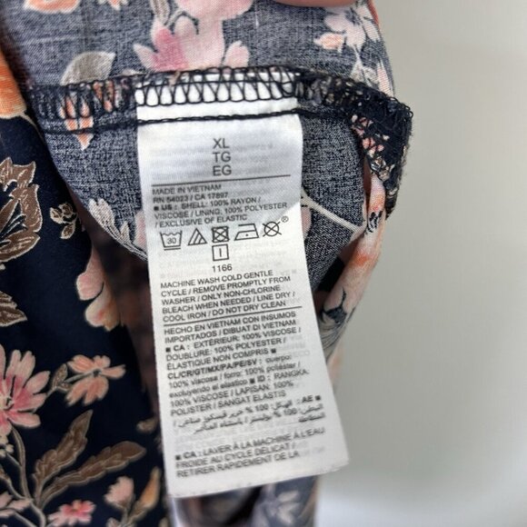 Old Navy Floral Midi Dress Women’s Size XL Puff Sleeves Smocked - Picture 9 of 9